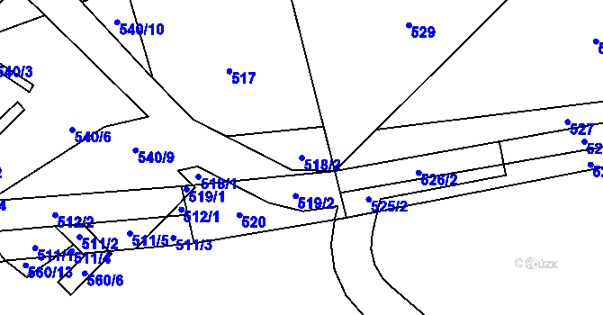 Parcela st. 518/2 v KÚ Kutrovice, Katastrální mapa