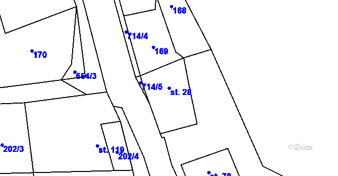 Parcela st. 28 v KÚ Neprobylice u Kutrovic, Katastrální mapa