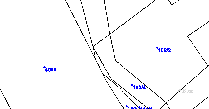 Parcela st. 102/5 v KÚ Kuželov, Katastrální mapa