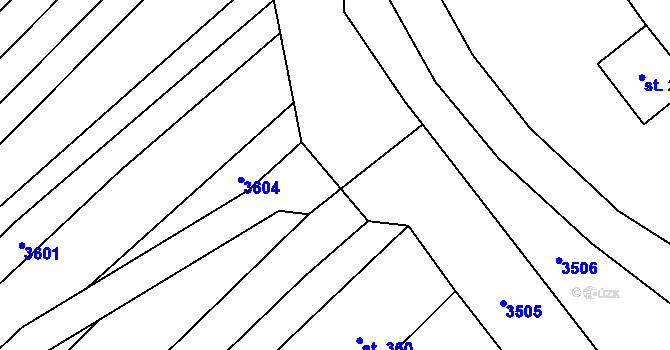 Parcela st. 200/237 v KÚ Kuželov, Katastrální mapa