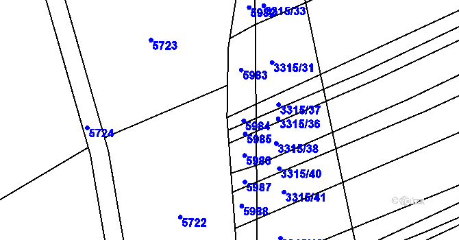 Parcela st. 2449/52 v KÚ Kuželov, Katastrální mapa