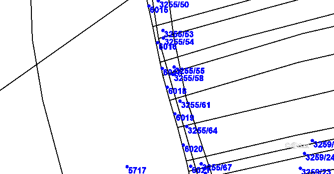 Parcela st. 6018 v KÚ Kuželov, Katastrální mapa