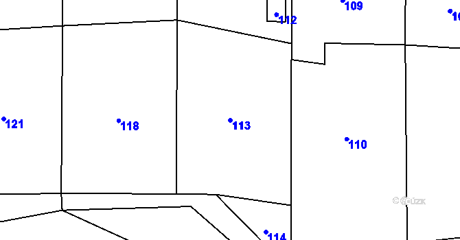 Parcela st. 113 v KÚ Kvaň, Katastrální mapa