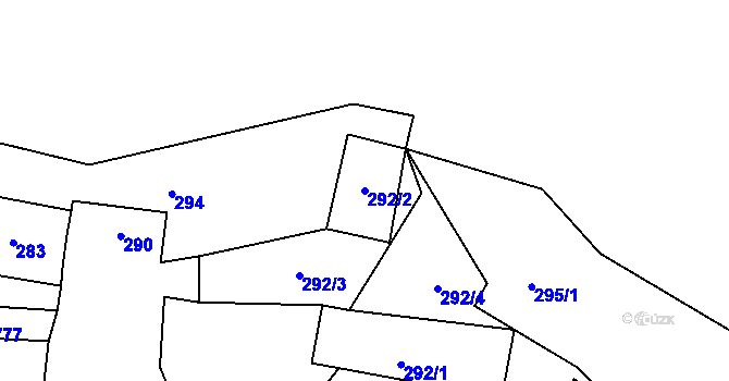 Parcela st. 292/2 v KÚ Kvaň, Katastrální mapa