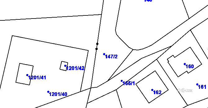 Parcela st. 147/2 v KÚ Kvaň, Katastrální mapa