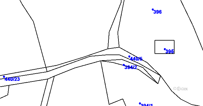 Parcela st. 440/24 v KÚ Kvaň, Katastrální mapa
