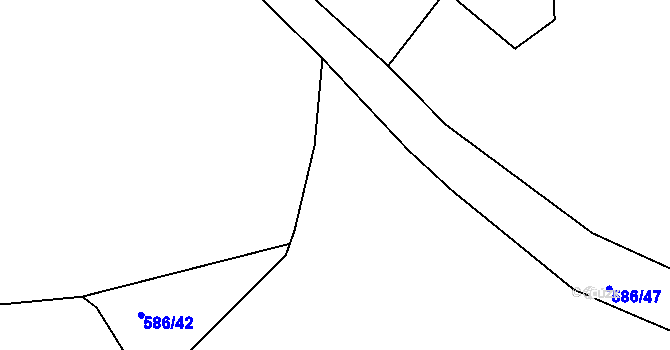 Parcela st. 586/43 v KÚ Kvaň, Katastrální mapa