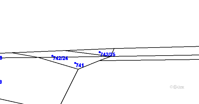 Parcela st. 742/25 v KÚ Kvaň, Katastrální mapa