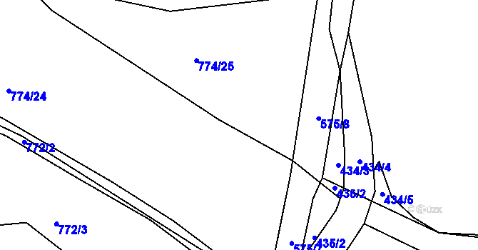 Parcela st. 774/26 v KÚ Kvaň, Katastrální mapa