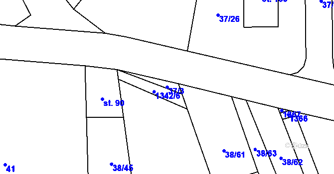 Parcela st. 37/3 v KÚ Kvasejovice, Katastrální mapa