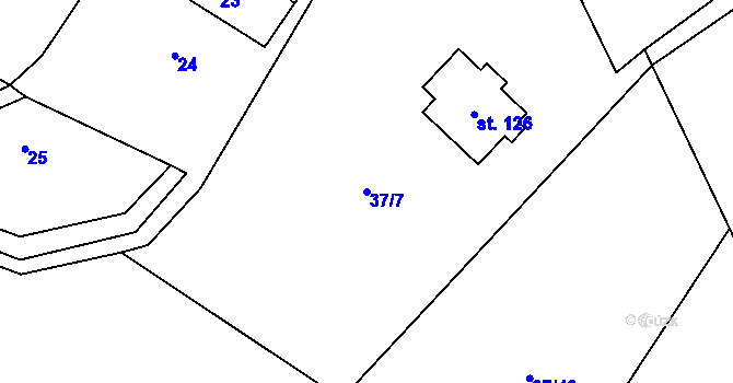 Parcela st. 37/7 v KÚ Kvasejovice, Katastrální mapa