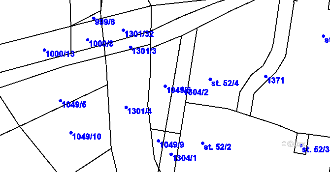 Parcela st. 1049/6 v KÚ Kvasejovice, Katastrální mapa