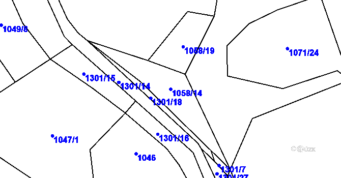 Parcela st. 1058/14 v KÚ Kvasejovice, Katastrální mapa