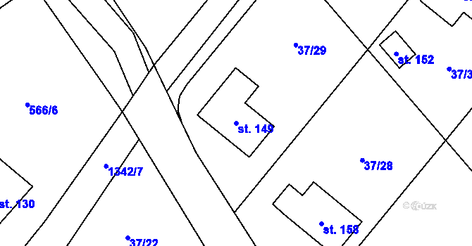 Parcela st. 149 v KÚ Kvasejovice, Katastrální mapa