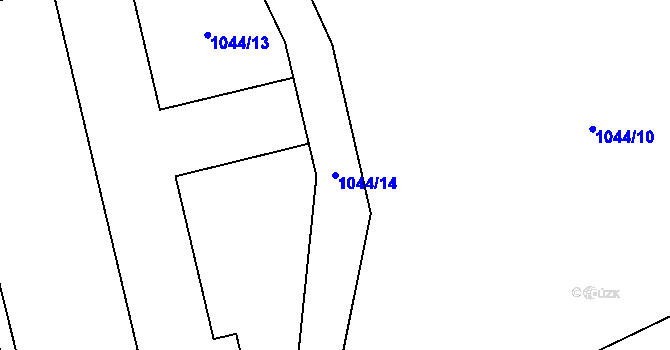 Parcela st. 1044/14 v KÚ Kvasejovice, Katastrální mapa