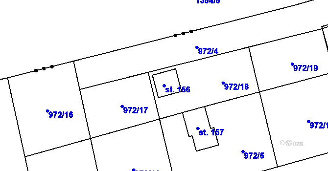 Parcela st. 156 v KÚ Kvasejovice, Katastrální mapa