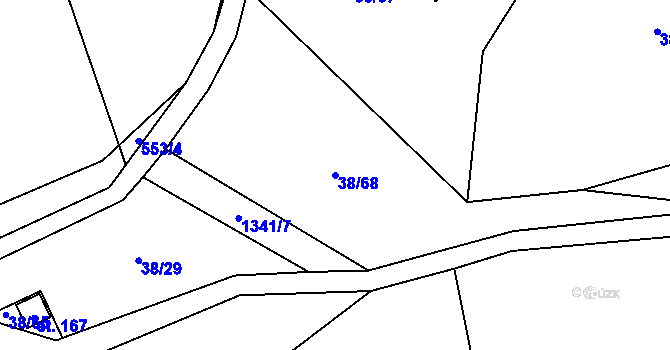 Parcela st. 38/68 v KÚ Kvasejovice, Katastrální mapa