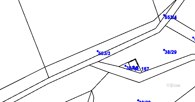 Parcela st. 553/3 v KÚ Kvasejovice, Katastrální mapa