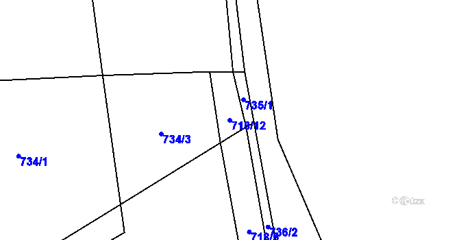 Parcela st. 718/12 v KÚ Kvasejovice, Katastrální mapa