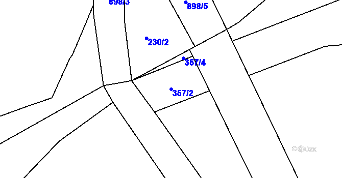 Parcela st. 357/2 v KÚ Měšetice, Katastrální mapa