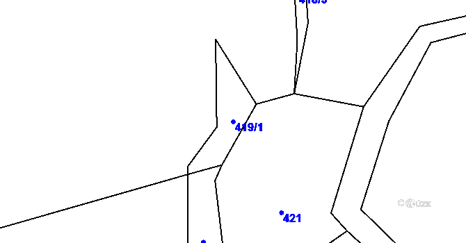 Parcela st. 419/1 v KÚ Měšetice, Katastrální mapa