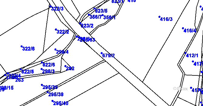 Parcela st. 679/2 v KÚ Měšetice, Katastrální mapa