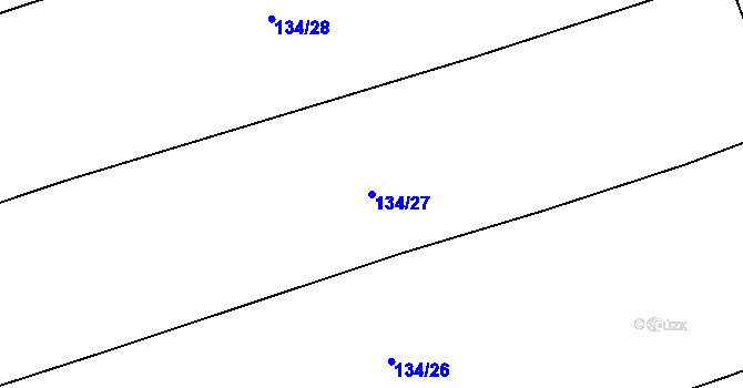 Parcela st. 134/27 v KÚ Měšetice, Katastrální mapa