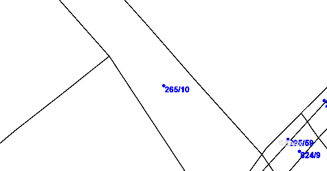 Parcela st. 265/10 v KÚ Měšetice, Katastrální mapa