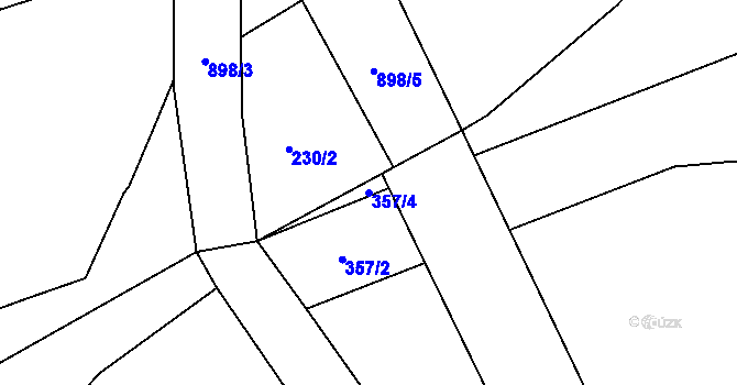 Parcela st. 357/4 v KÚ Měšetice, Katastrální mapa