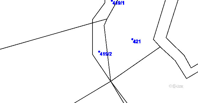 Parcela st. 419/2 v KÚ Měšetice, Katastrální mapa
