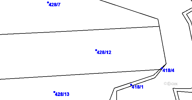 Parcela st. 428/12 v KÚ Měšetice, Katastrální mapa