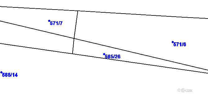 Parcela st. 585/26 v KÚ Měšetice, Katastrální mapa