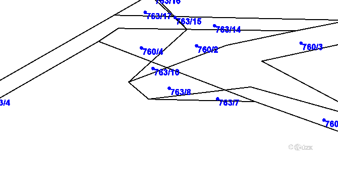 Parcela st. 763/8 v KÚ Měšetice, Katastrální mapa