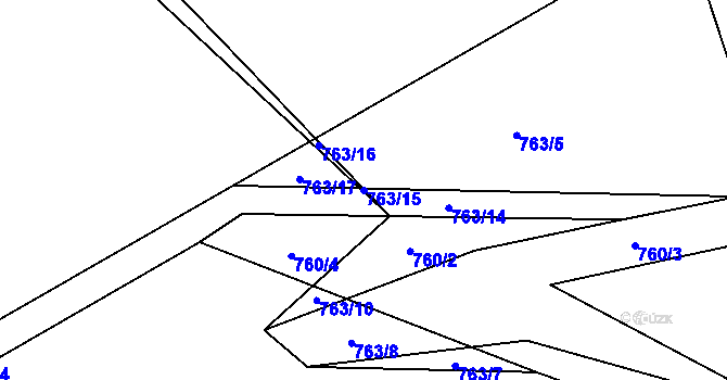 Parcela st. 763/15 v KÚ Měšetice, Katastrální mapa