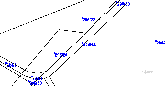 Parcela st. 824/14 v KÚ Měšetice, Katastrální mapa