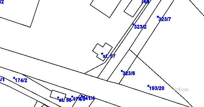 Parcela st. 57 v KÚ Nové Dvory u Kvasejovic, Katastrální mapa