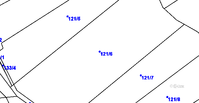 Parcela st. 121/6 v KÚ Nové Dvory u Kvasejovic, Katastrální mapa
