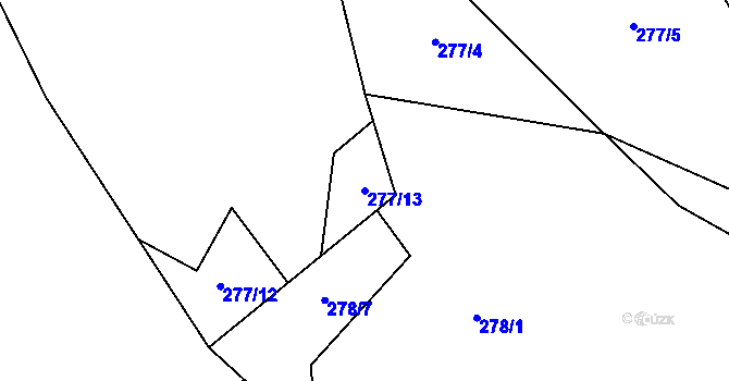 Parcela st. 277/13 v KÚ Nové Dvory u Kvasejovic, Katastrální mapa
