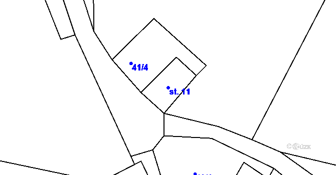 Parcela st. 11 v KÚ Veletín, Katastrální mapa