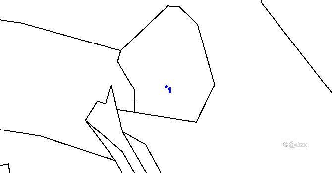 Parcela st. 1 v KÚ Veletín, Katastrální mapa