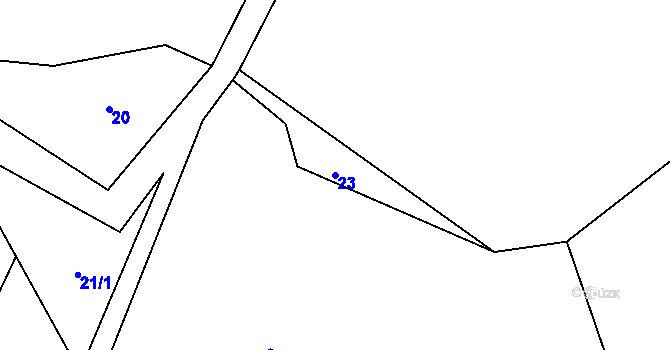 Parcela st. 23 v KÚ Veletín, Katastrální mapa