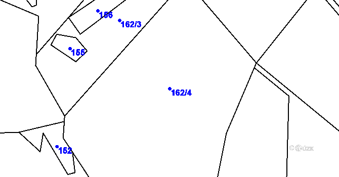 Parcela st. 162/4 v KÚ Veletín, Katastrální mapa