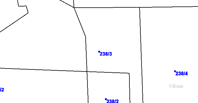 Parcela st. 238/3 v KÚ Veletín, Katastrální mapa