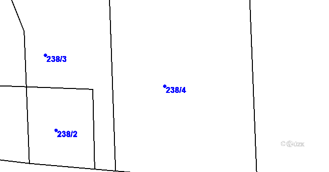 Parcela st. 238/4 v KÚ Veletín, Katastrální mapa