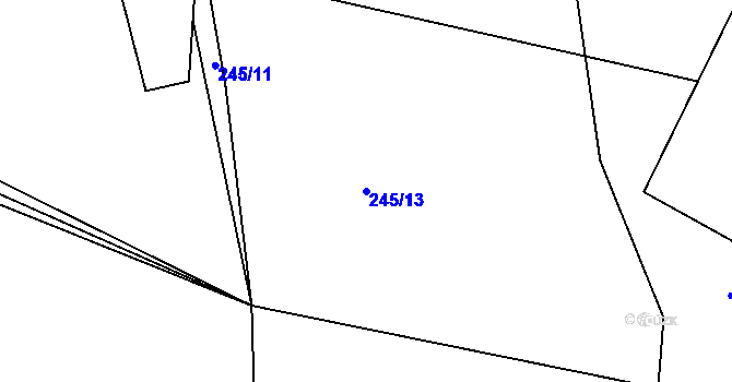 Parcela st. 245/13 v KÚ Veletín, Katastrální mapa
