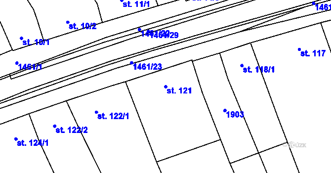Parcela st. 121 v KÚ Kvasice, Katastrální mapa