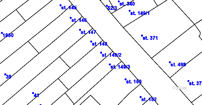 Parcela st. 149/2 v KÚ Kvasice, Katastrální mapa