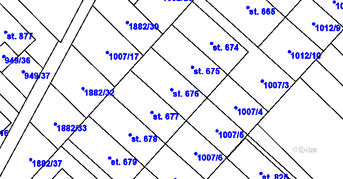 Parcela st. 676 v KÚ Kvasice, Katastrální mapa