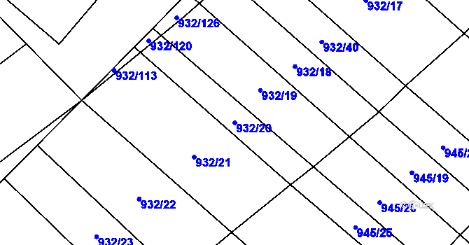 Parcela st. 932/20 v KÚ Kvasice, Katastrální mapa