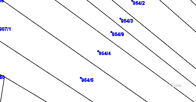 Parcela st. 954/4 v KÚ Kvasice, Katastrální mapa